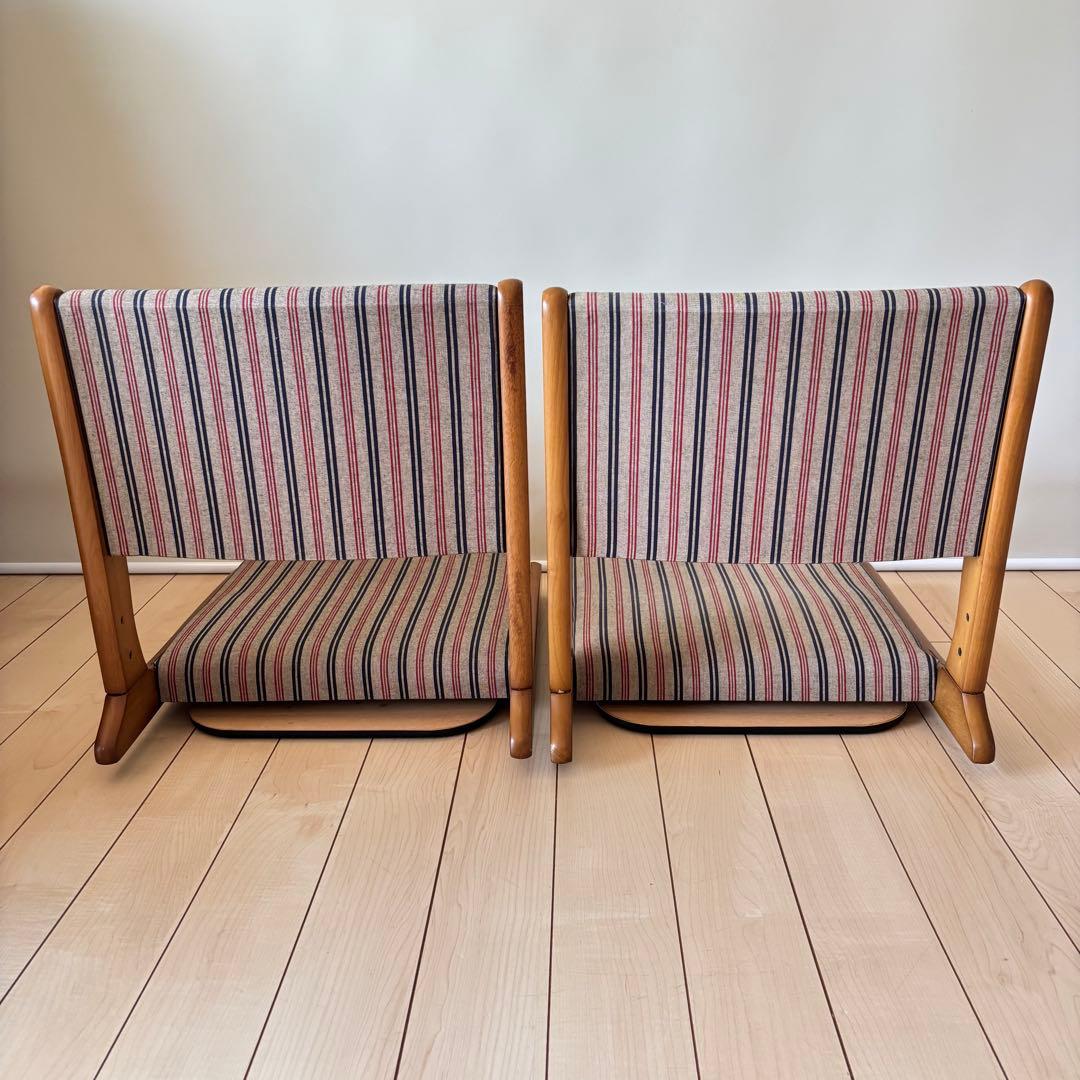 折り畳み 回転 木製座椅子 和モダン ２点セット 和座椅子 中居木工