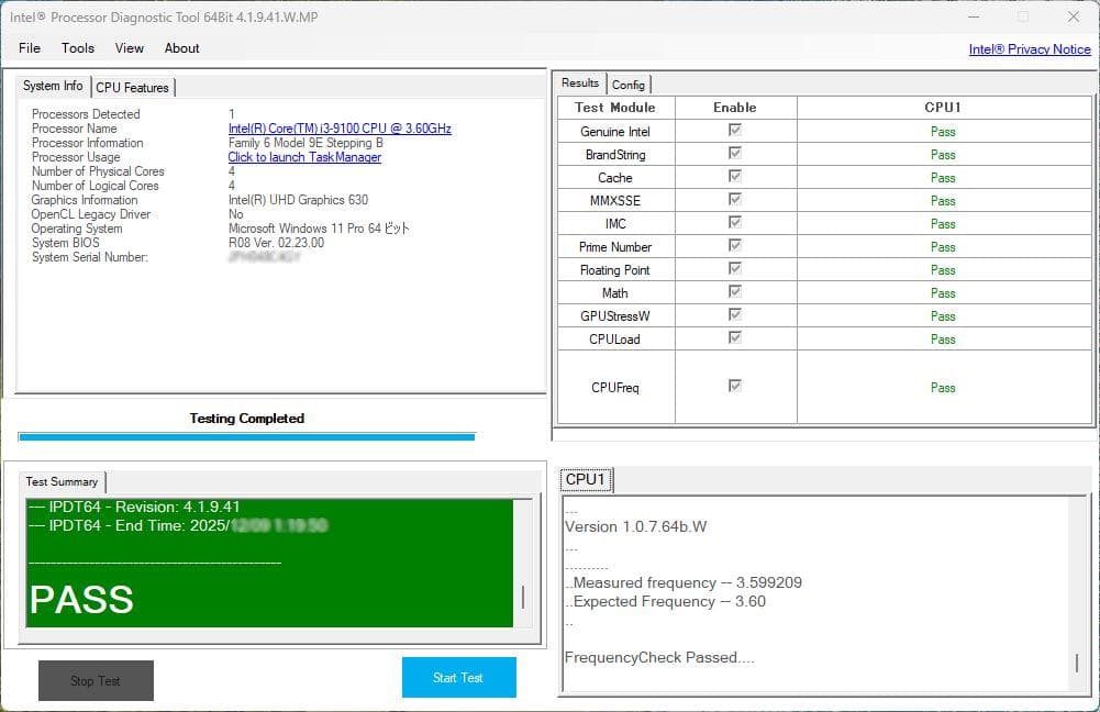 ◎動作確認済　intel 第9世代 Core-i3／Windows11 pro