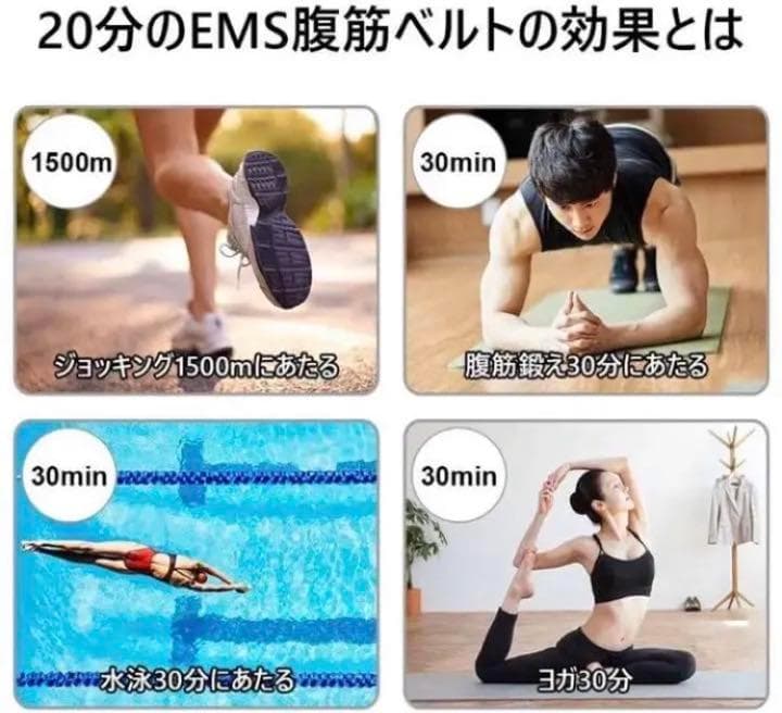 【❤最新最先端EMS❣8パットで圧倒的に効率よく鍛えられる♪❤】腹筋ベルト