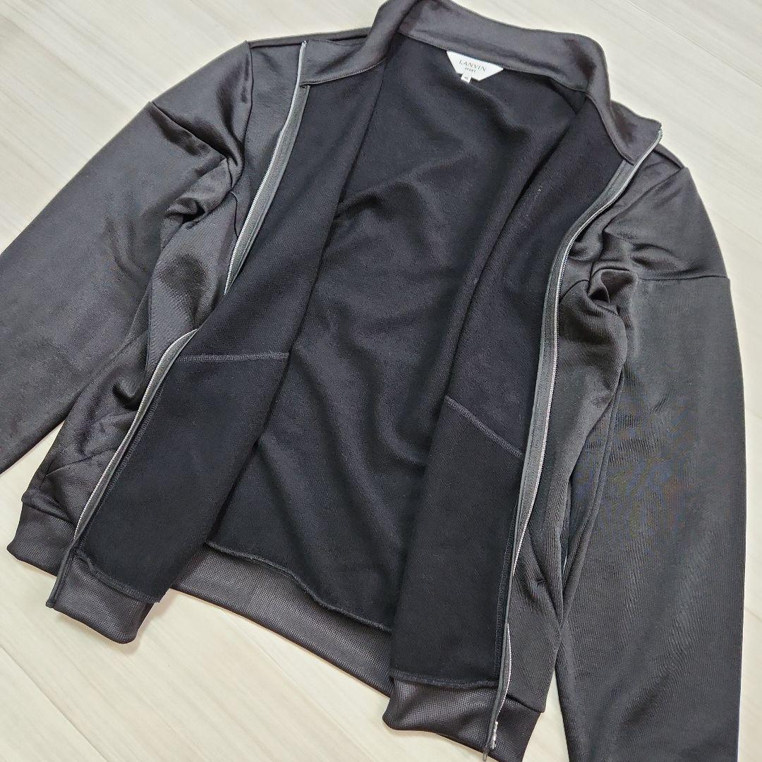 美品☆LANVIN SPORT☆ゴルフジャケットストレッチメンズ42(LL)黒