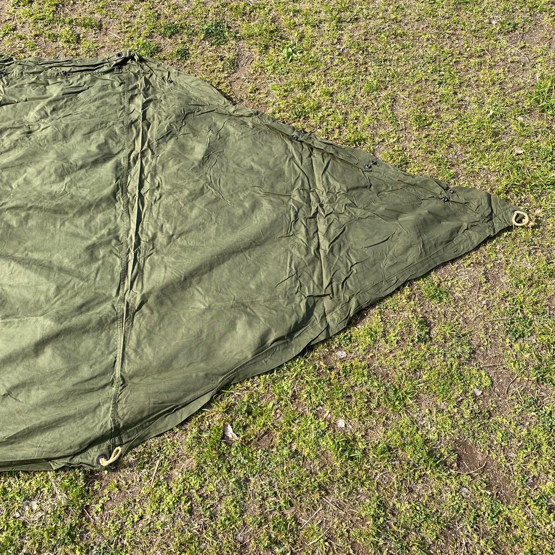 か*ん様 USパップテント④　アメリカ軍　軍幕　 ハーフシェルター２枚　ポール・