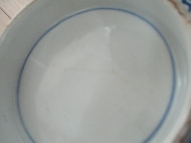 古伊万里　江戸幕末～明治期頃　染錦　鹿鶴文　三つ鉢