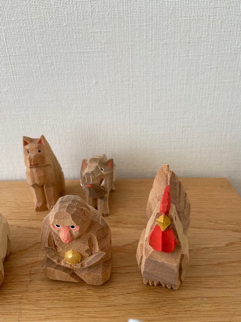 松本明慶　干支　置物　木彫り