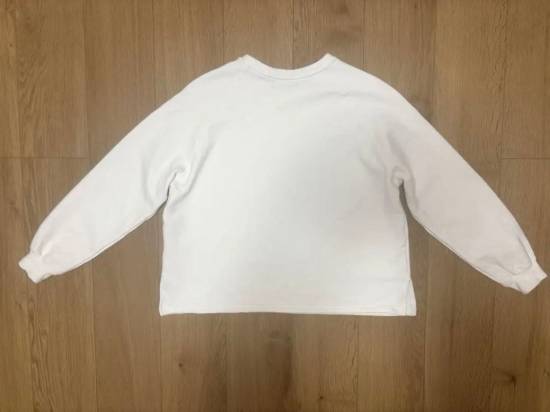 アワーホーム　裏毛素材のクルーネックプルオーバー　オフホワイト