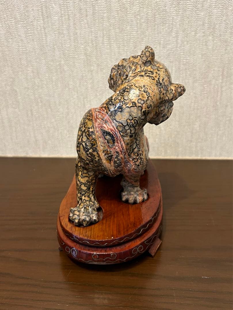 超レア‼︎ 天然石　石刻　アンティーク　ジャスパー天然石　タイガー（虎彫り）置物な