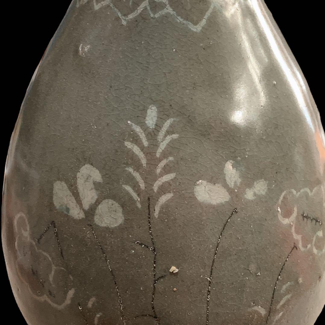 高麗時代　青磁花瓶　朝鮮 韓国 高麗　花器 骨董美術品 古美術 時代品 古玩