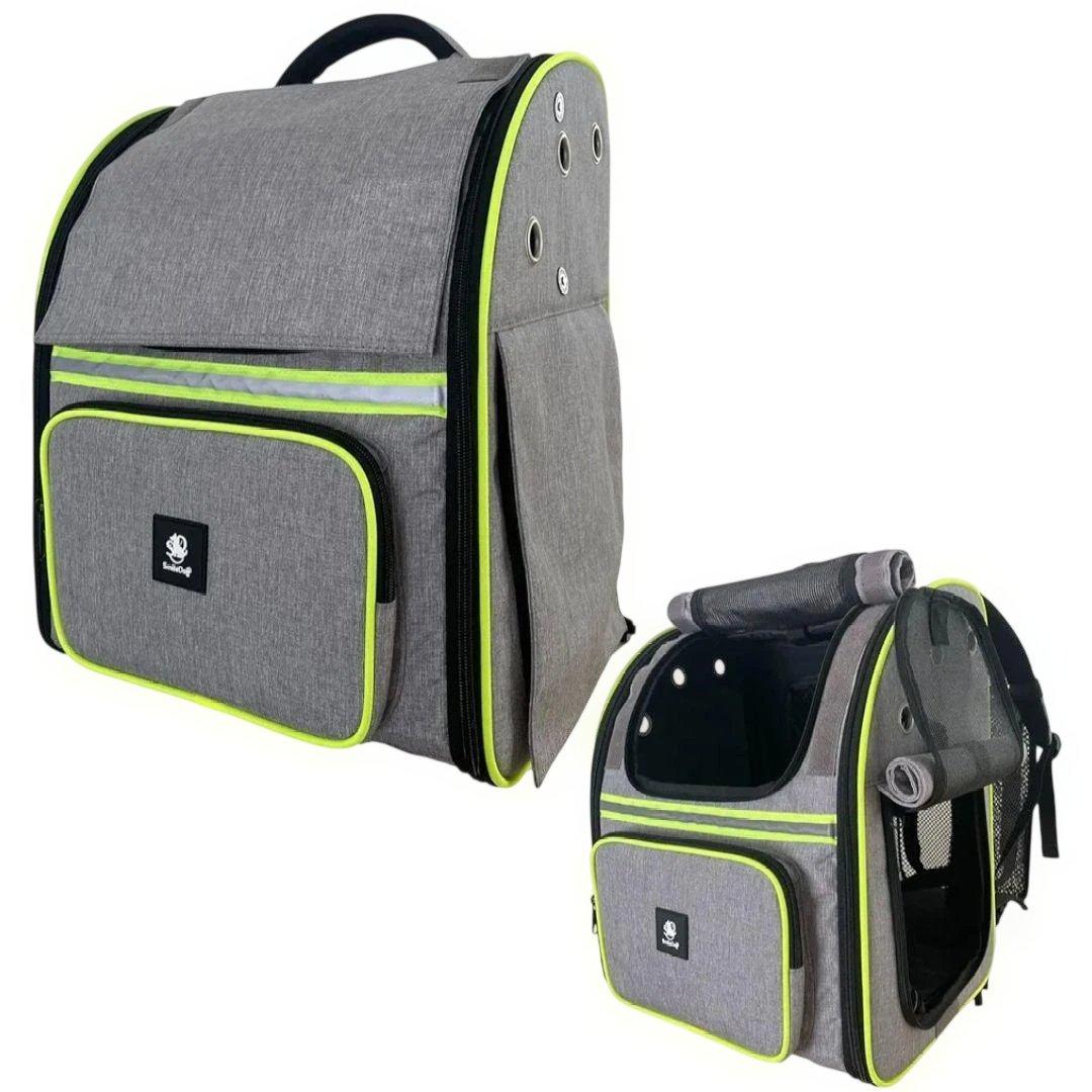 06*犬猫用 リュックキャリー 拡張型 ペットハウス 避難用 耐荷重10kg