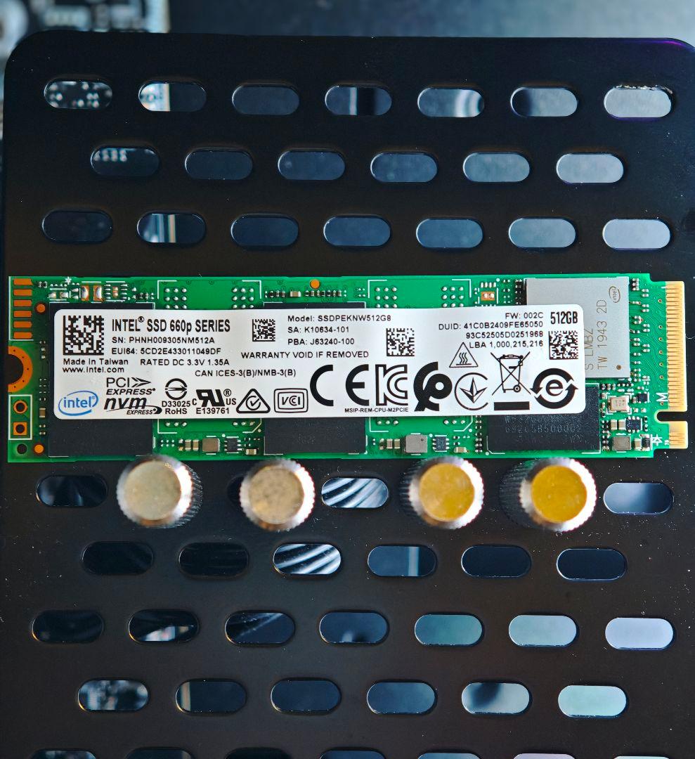 内蔵型SSD Intel 512GB NVMe M.2 SSD & HDD 1TB