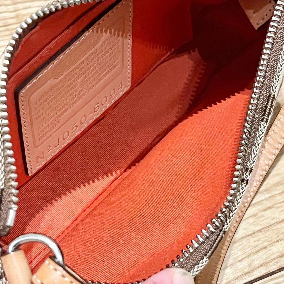 極美品　コーチ　6094 アクセサリーポーチ　シグネチャー　キャンバス