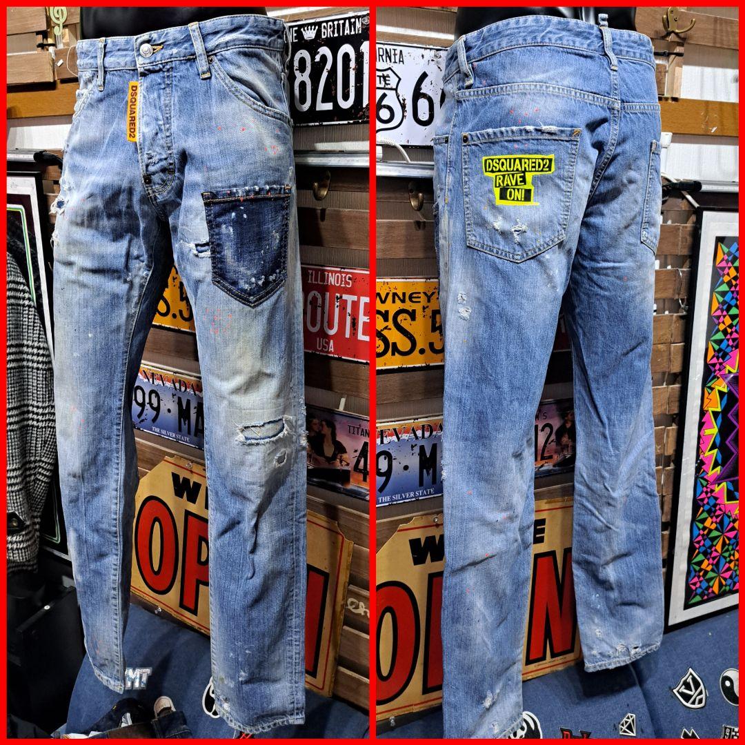 Dsquared2　ストレッチ　ネオンカラー　ビッグロゴ　クールガイジーンズ