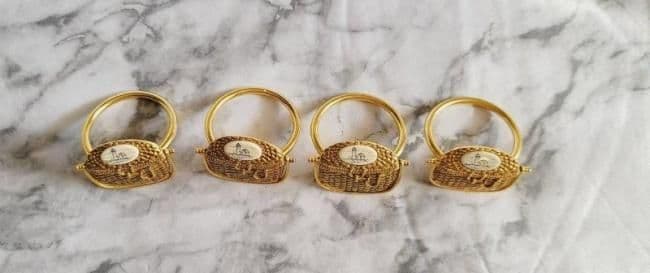 ナンタケットバスケット　ナプキンリング ４個セット　箱入り ゴールド