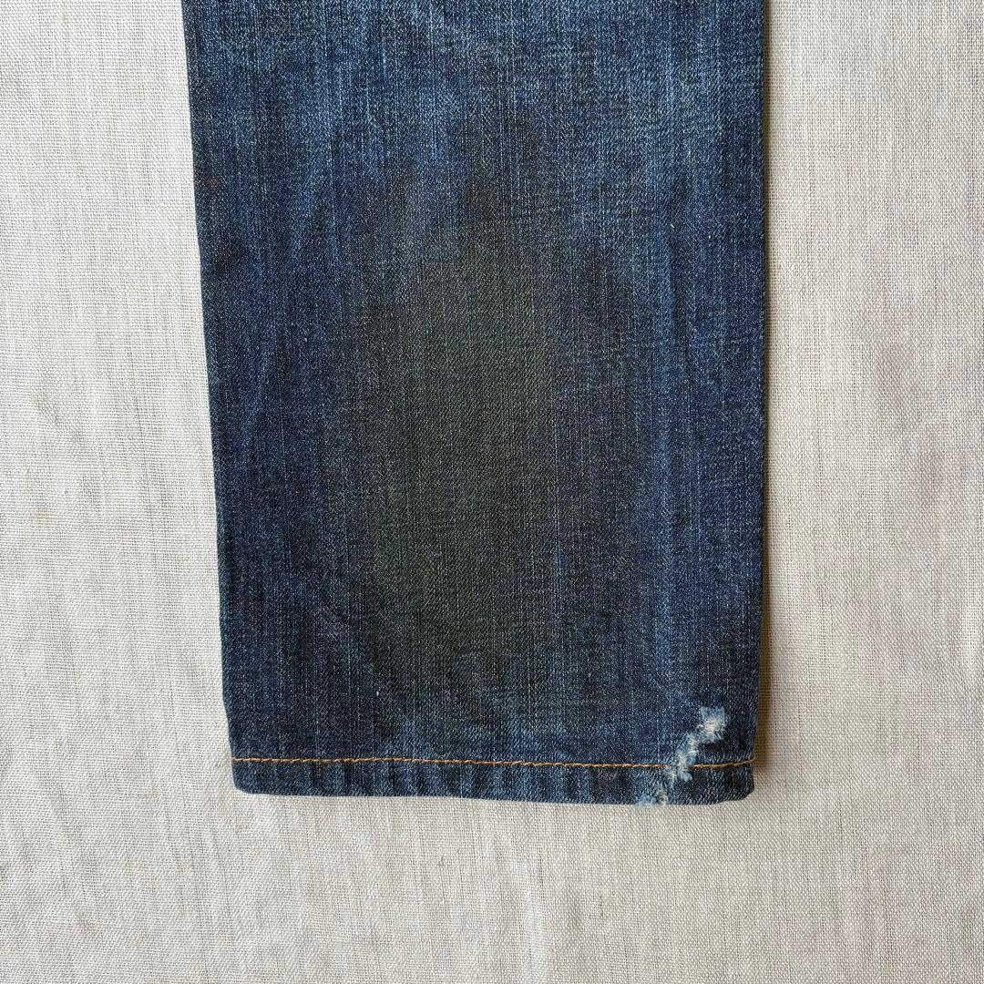 【名作】RRL CRUSH JEANS ダメージ インディゴ デニムパンツ 32