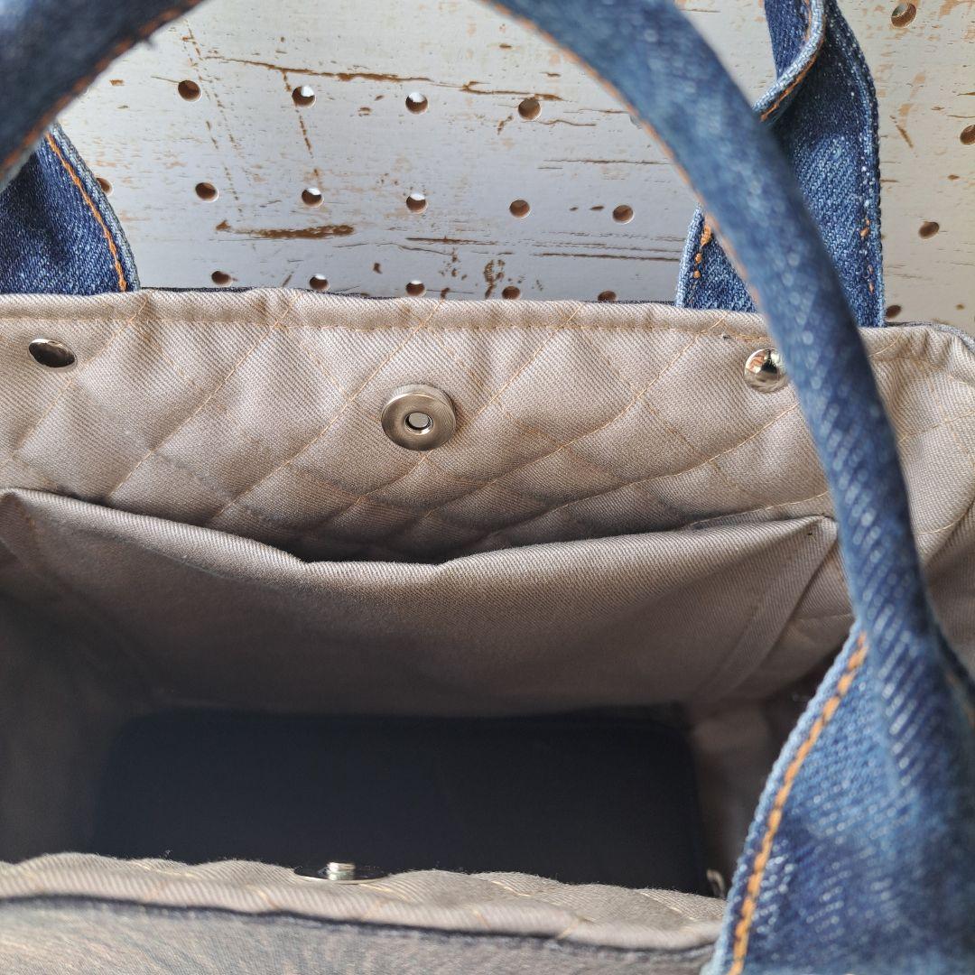 ゆ*ら様 コヤンイサムチョン　BICフェイスジョーズ　デニムリメイクトートバッグ