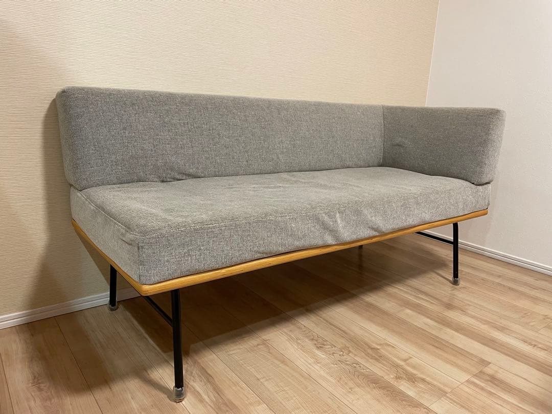 グレー 布地 L字2人掛けソファ　unico ウニコ