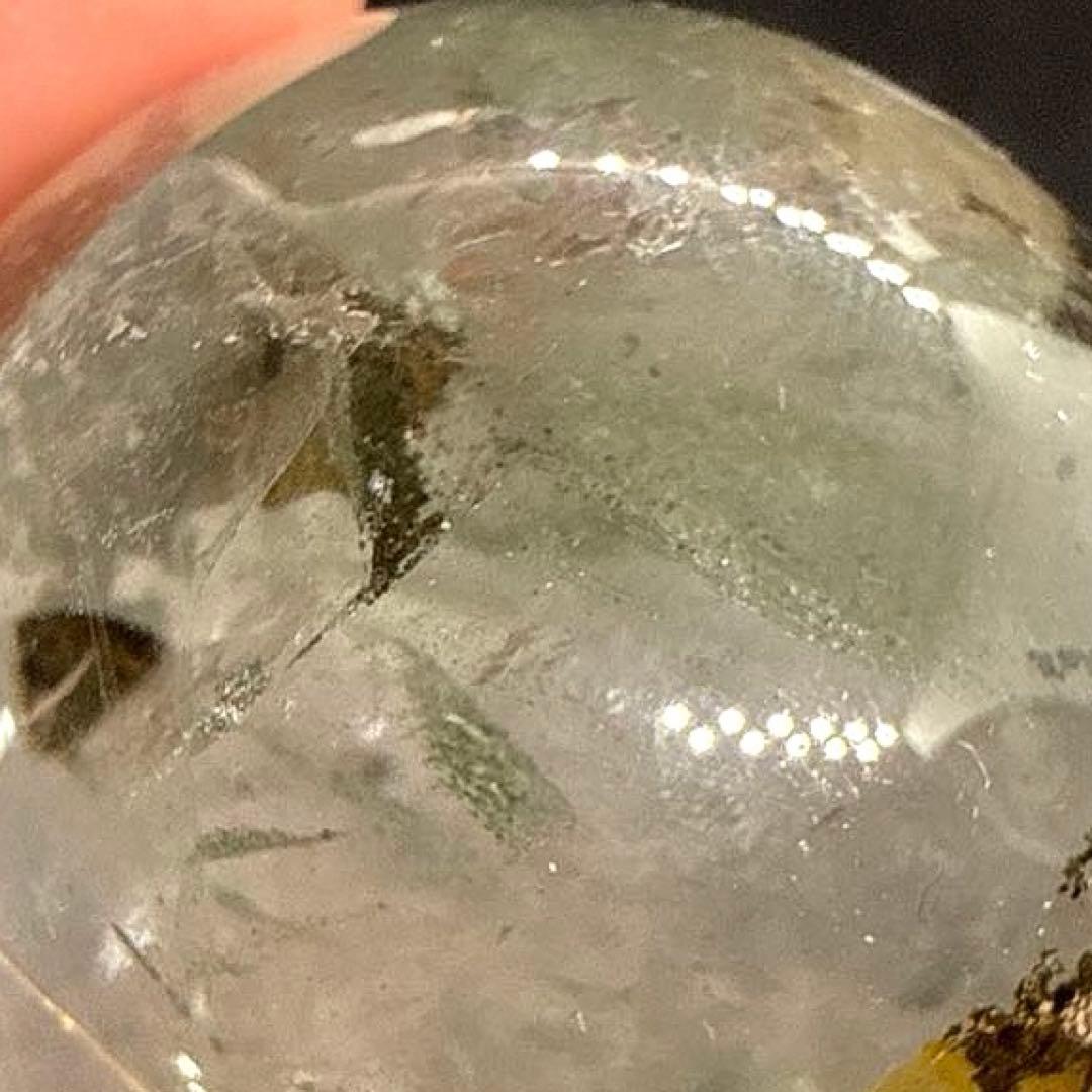 ルチル×クォーツインガーデンクォーツ　スフィア【ファントム、虹】ランダム台座付き