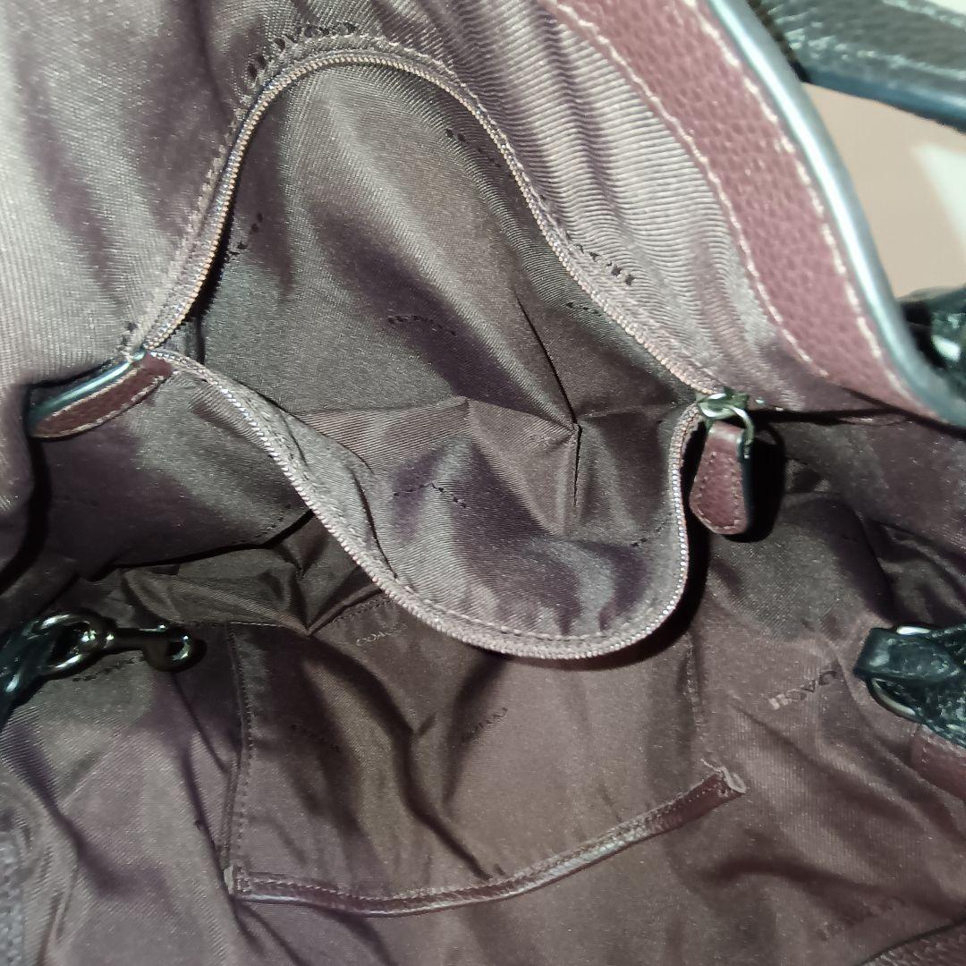 美品 正規品 コーチ COACH レザー ハンドバッグ スタッズ 黒 ブラック