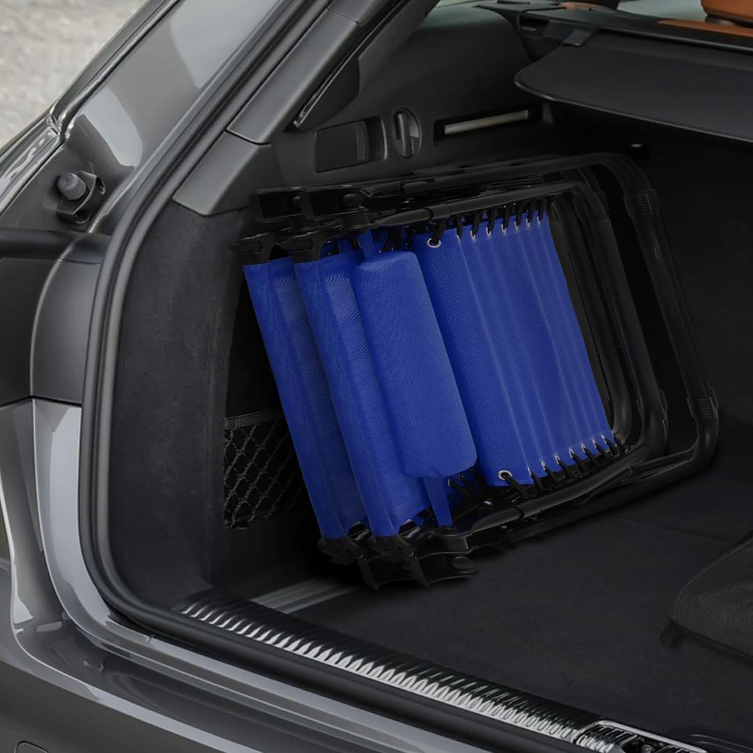 ウォールマート キャノピーリクライニングチェア 無段階調整 屋根＆トレー付 青