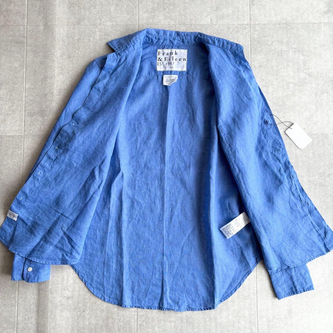 【未使用】Frank&Eileen リネン100% シャツ Eileen ブルー