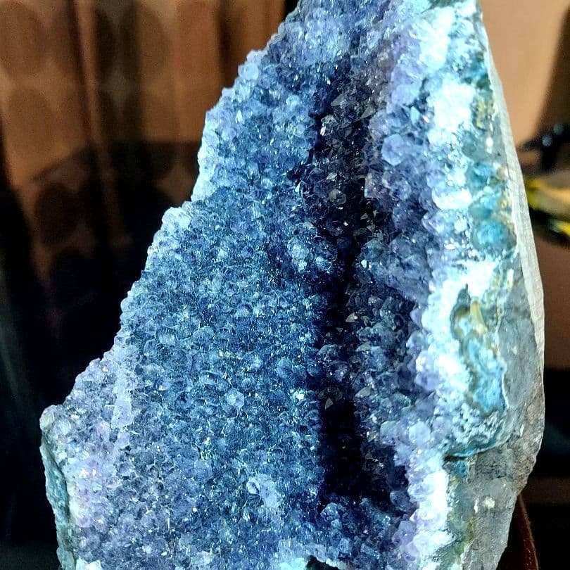 大きな1.1kg超え紫水晶アメジストクラスター原石 台座も付いてこの価格 493