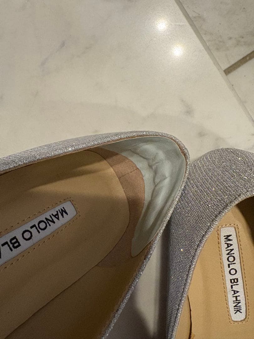 MANOLO BLAHNIK マノロブラニク ハンギシ グリッターフラット