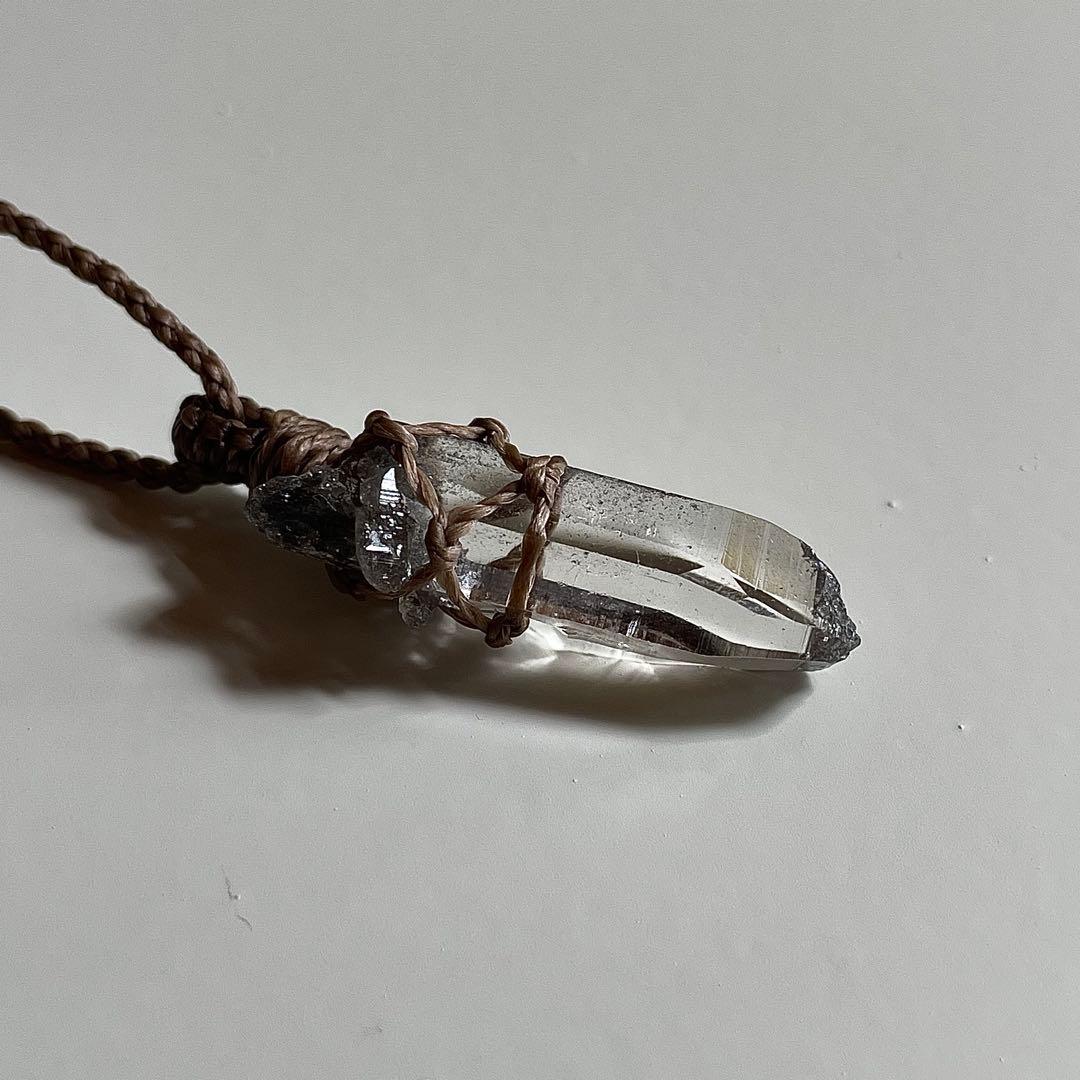 ヒマラヤ水晶 ガネッシュヒマール ＊ マクラメペンダント ネックレス 54