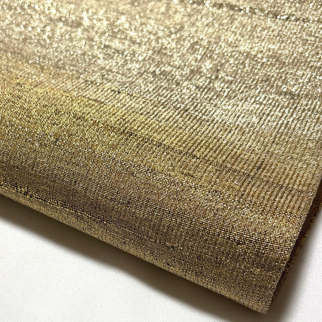 袋帯【桝屋高尾】ねん金綴錦 西陣織 正絹 全通柄 段霞紋 着物帯 金銀糸 共箱付