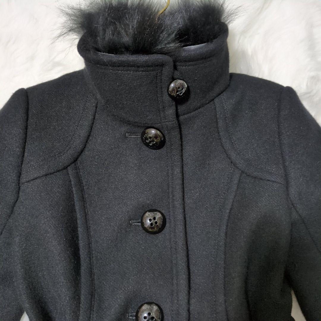 appleバーバリーブルーレーベル フォックスファー ロングコート 38