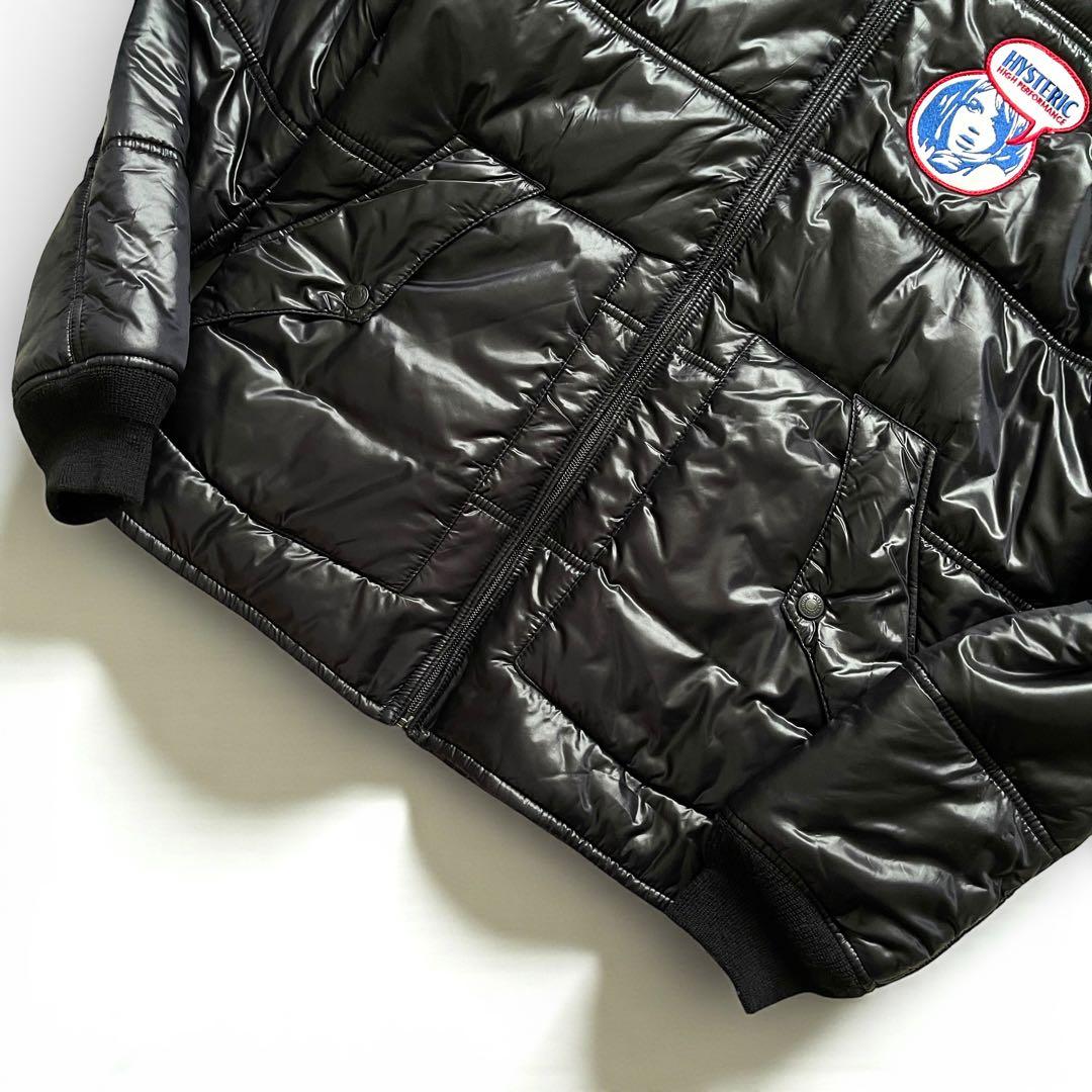 美品 HYSTERIC GLAMOUR 光沢 ナイロンジャケ 裏地総柄 サイズL