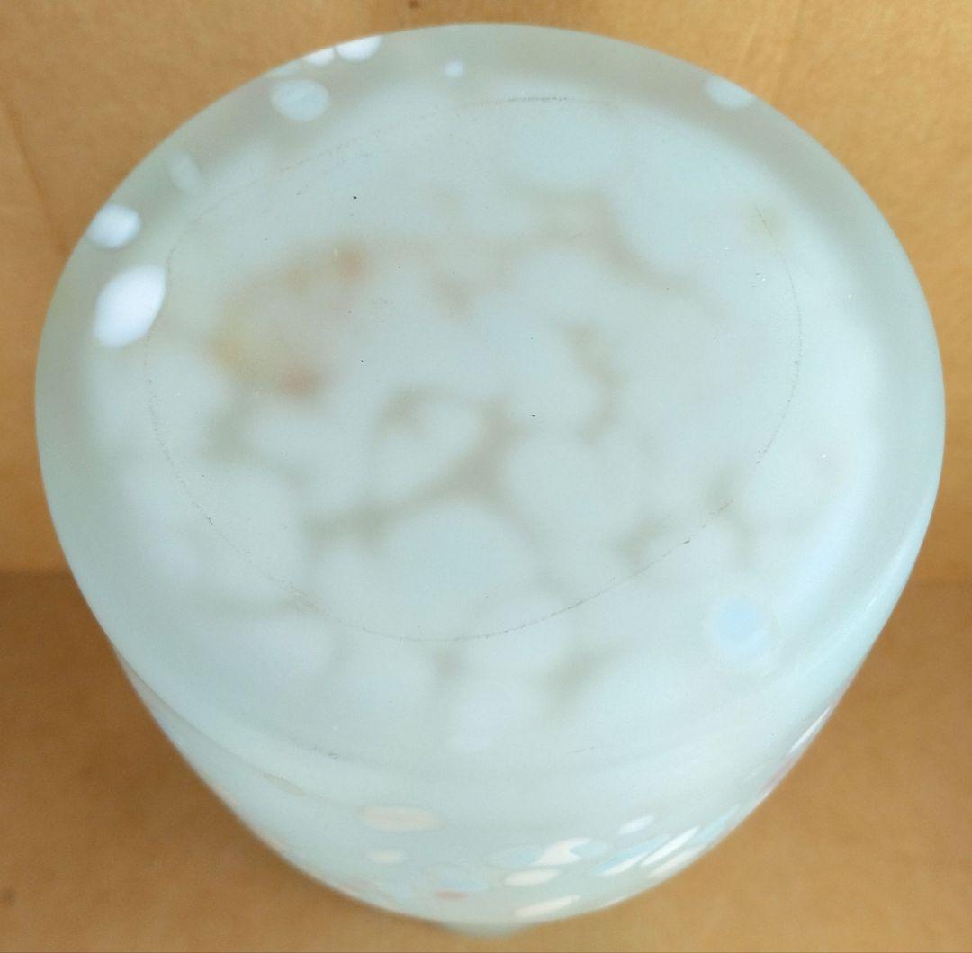 【本物保証】藤田喬平 手吹 金彩 花瓶(砧形,水色,白,金彩) 共箱 栞 極美品