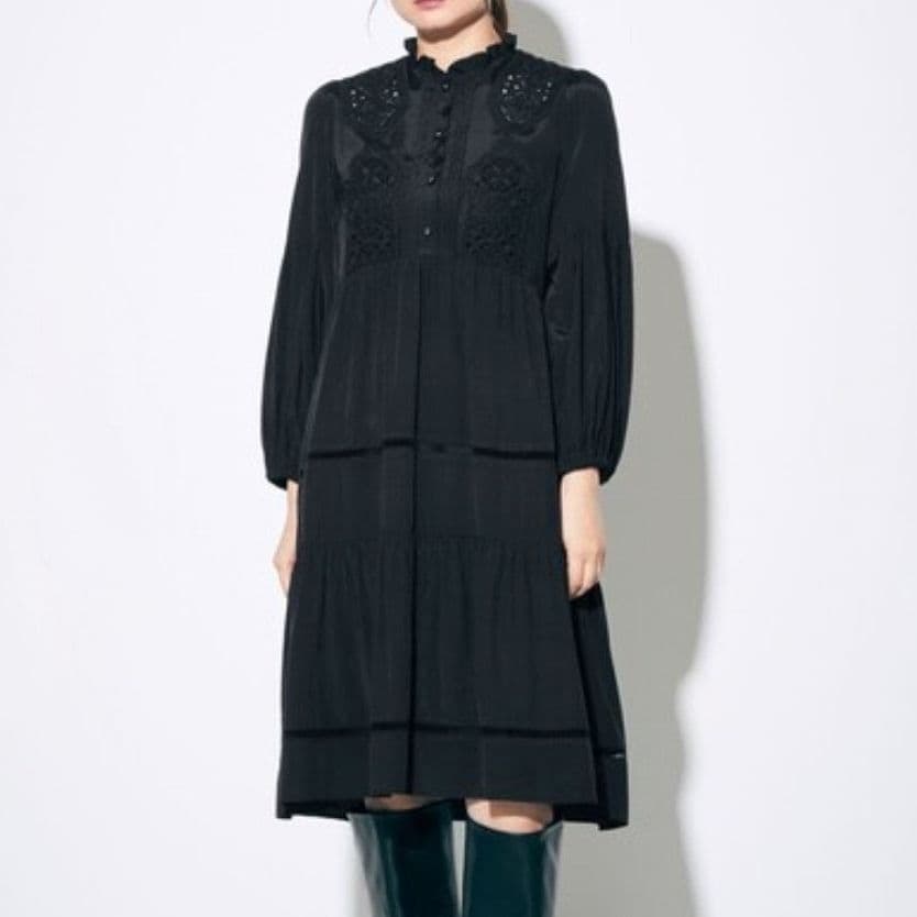 極美品 グレースコンチネンタル ダイアグラム ピンタックカットワークチュニック