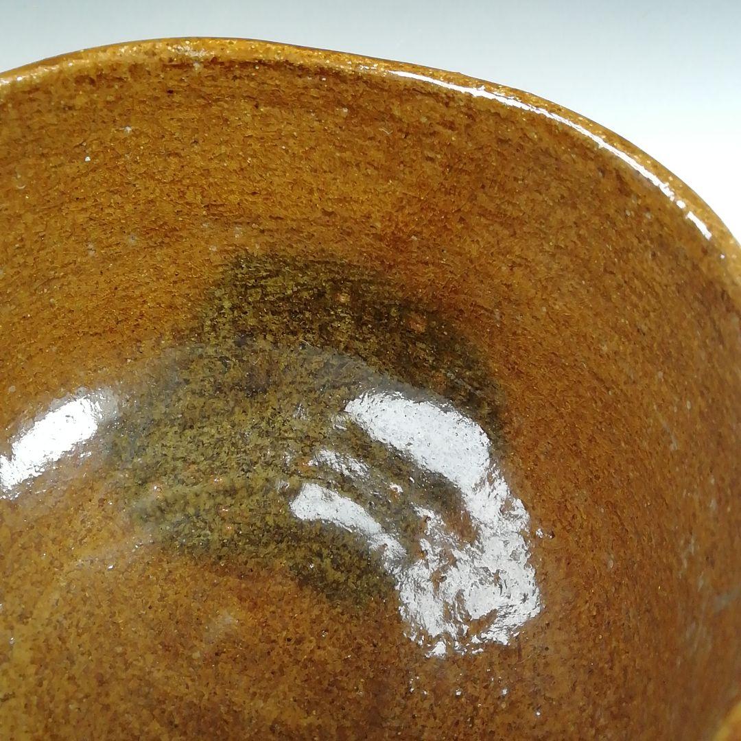 Ｗ１８７　茶碗　『飴釉　大樋茶碗』『龍の絵』『大樋長阿弥 造』　共箱　茶道具