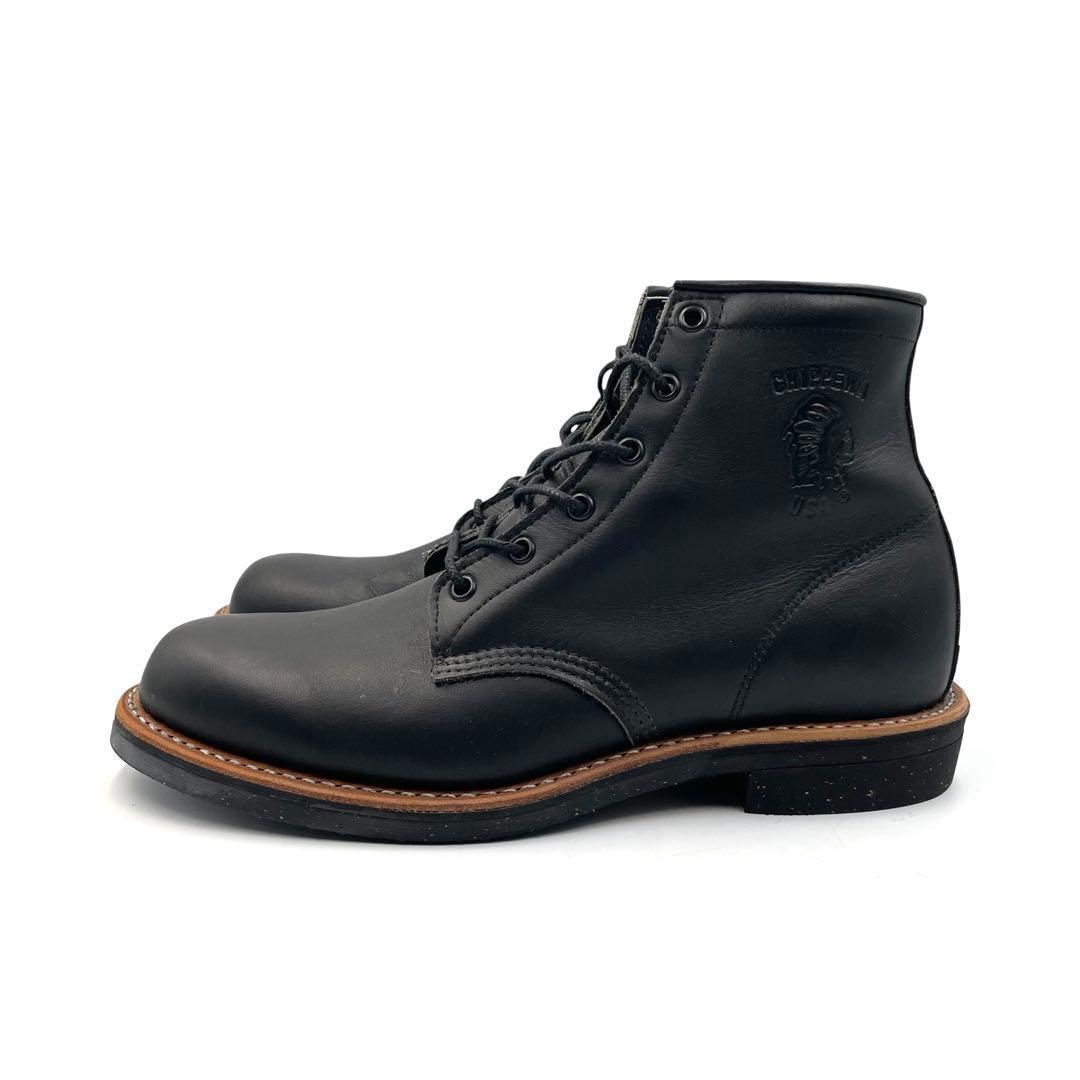 《未使用品》チペワ ブーツ USA製 ビブラム 黒タグ US9.5 97064