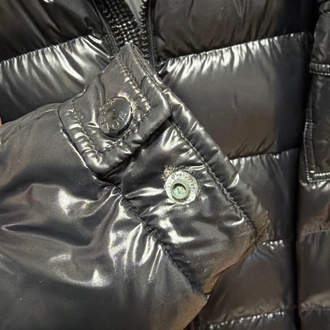 【古着】MONCLER 黒 ダウンジャケット フード付きLサイズ