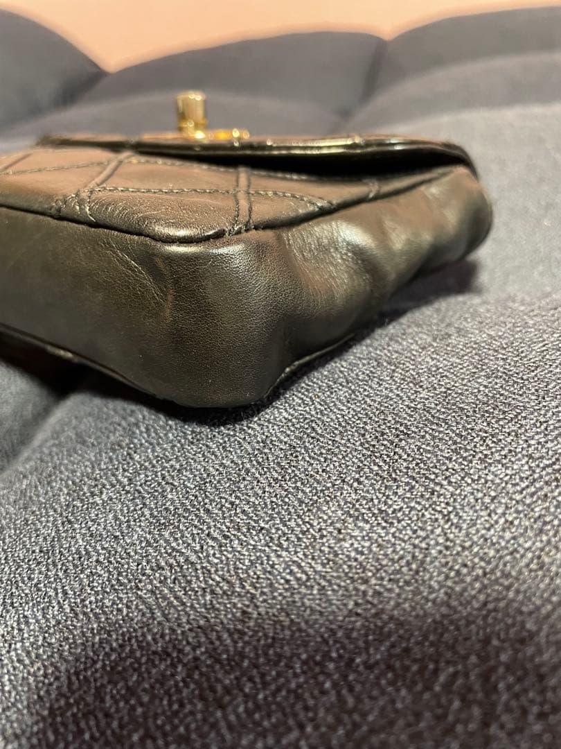 シャネルCHANEL ブラック ウエストポーチバッグ　ヴィンテージ