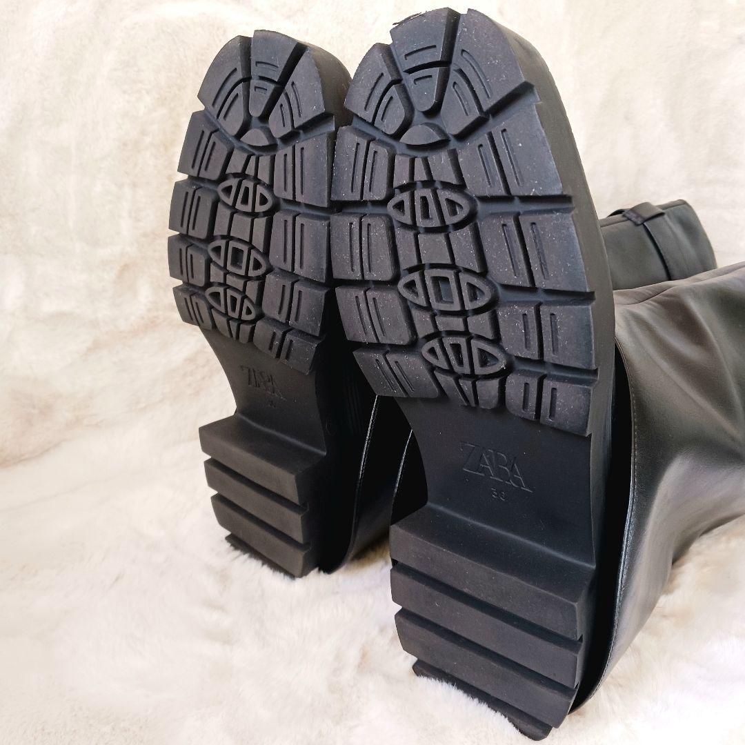 未使用　ザラ ニーハイゲートルロングブーツ 2024年モデル　23.5㎝　黒