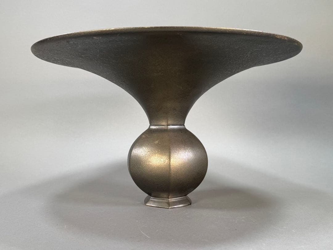 池坊　いけばな　銅鋳　銅花器　立花　生花　花瓶　華道具　直径36cm