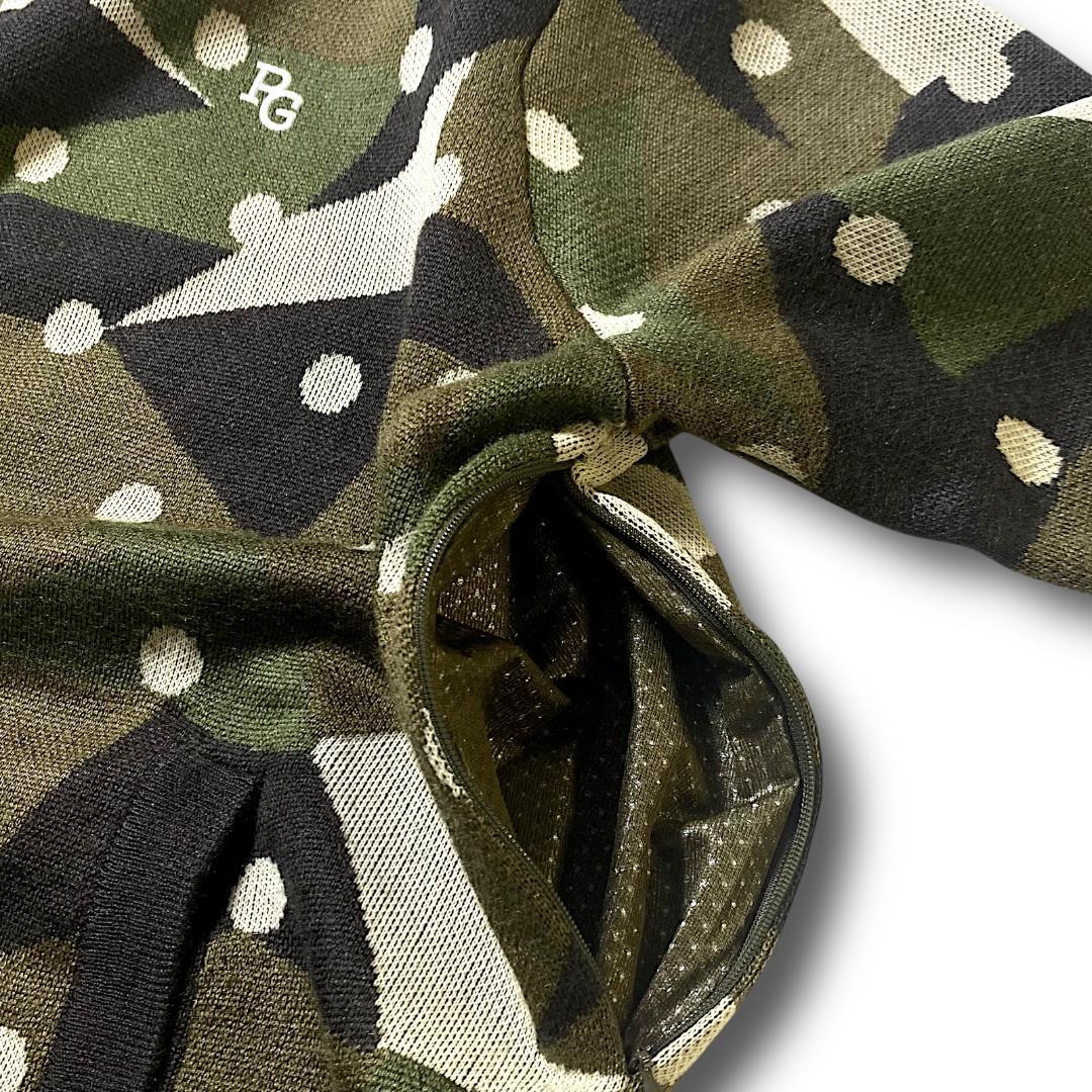 4 定価5.1万 パーリーゲイツ 3WAY ニット プルオーバー セーター 迷彩