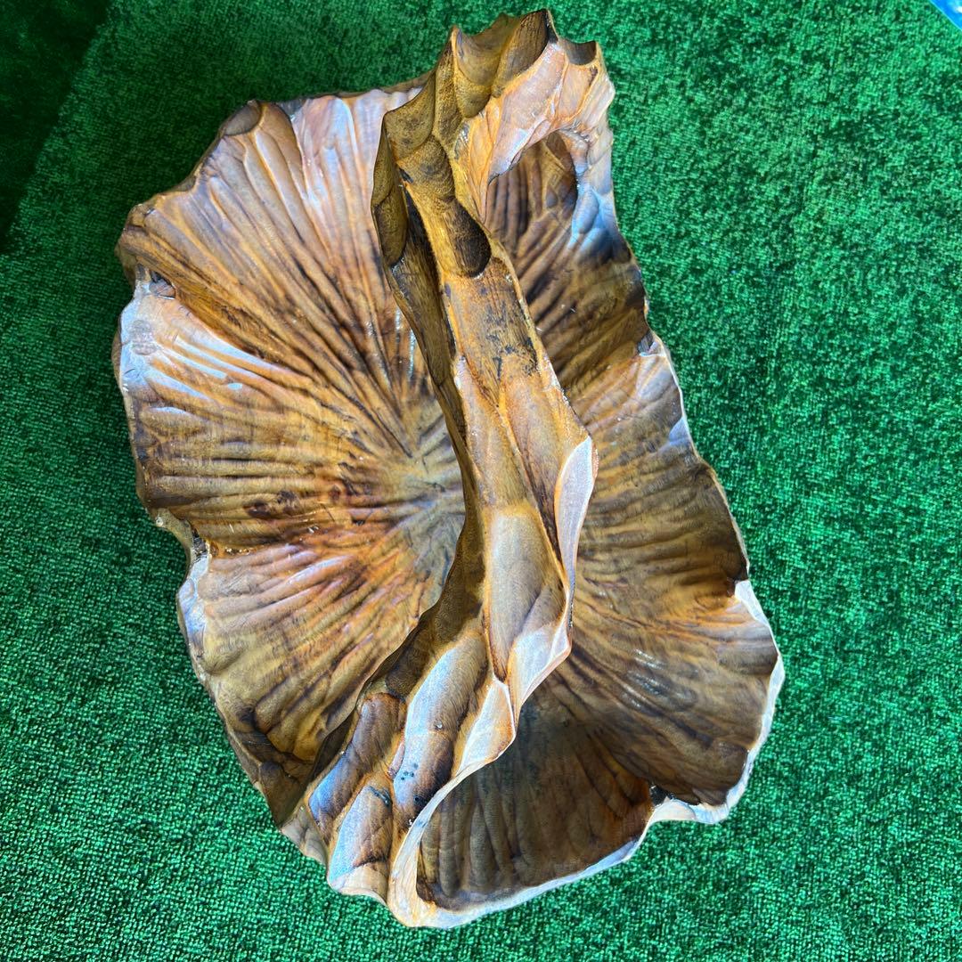 ヴィンテージ木製　バスケット　天然木　木彫り　木籠　オブジェ　インテリア