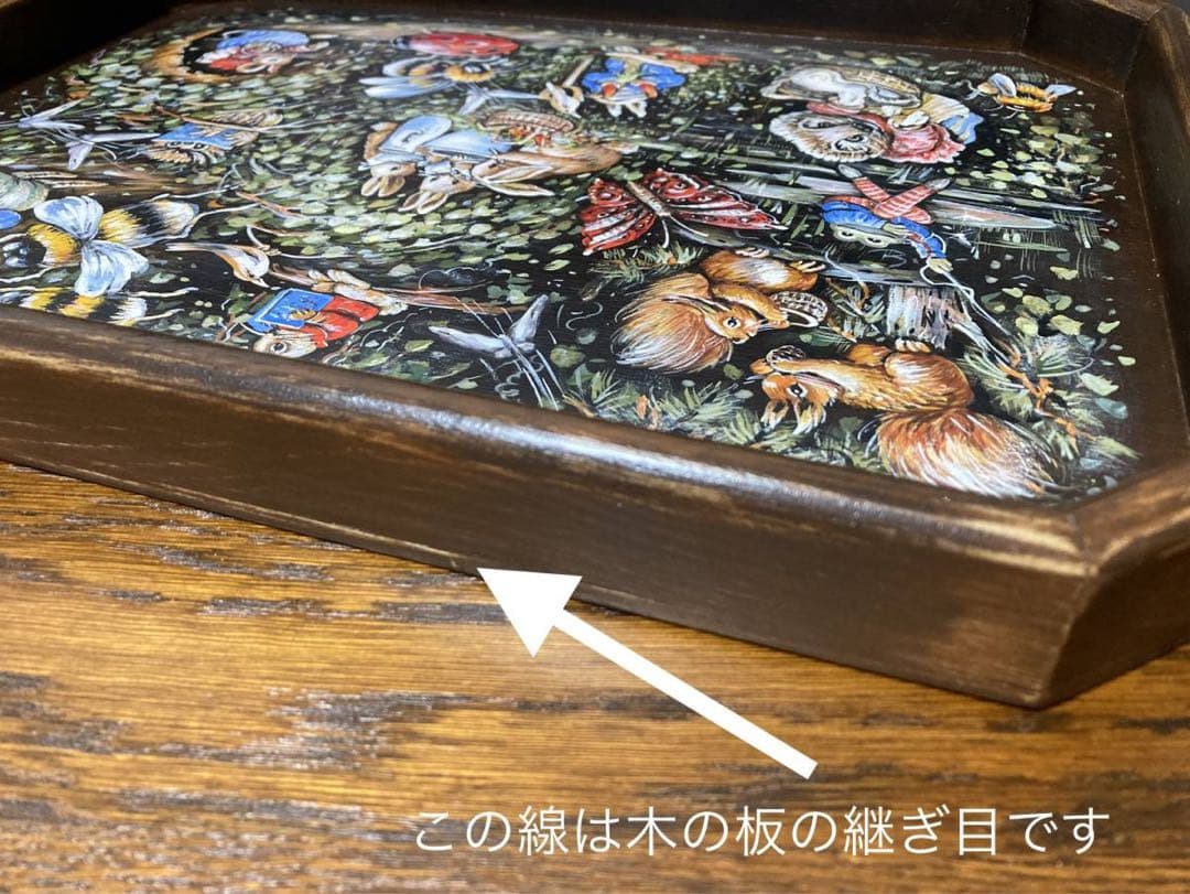 『ピーターラビット』木製飾りトレー☆ハンドペイント ガリーナ作 マトリョーシカ