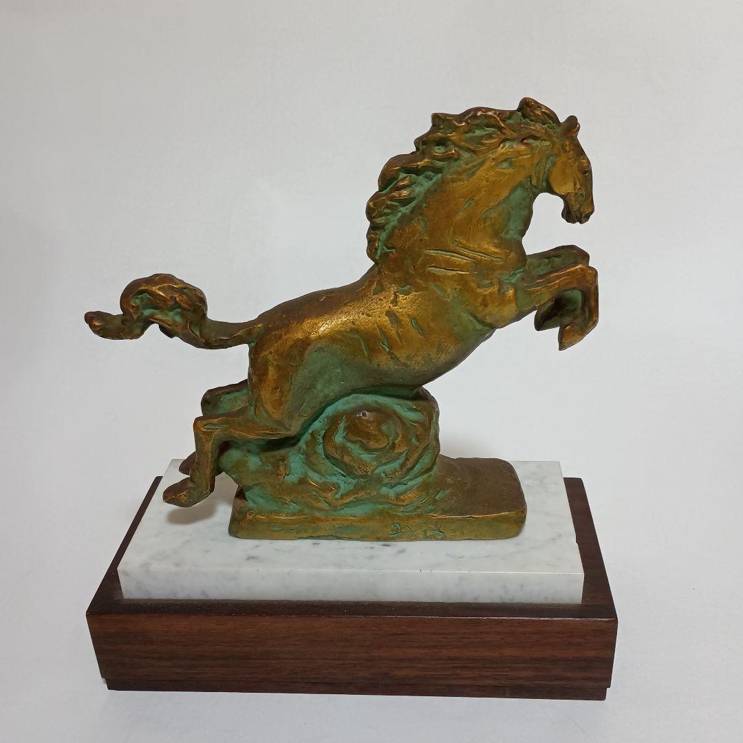 大*太様 北村西望　馬　ブロンズ象「天馬」　干支　午　桐箱　台座付き