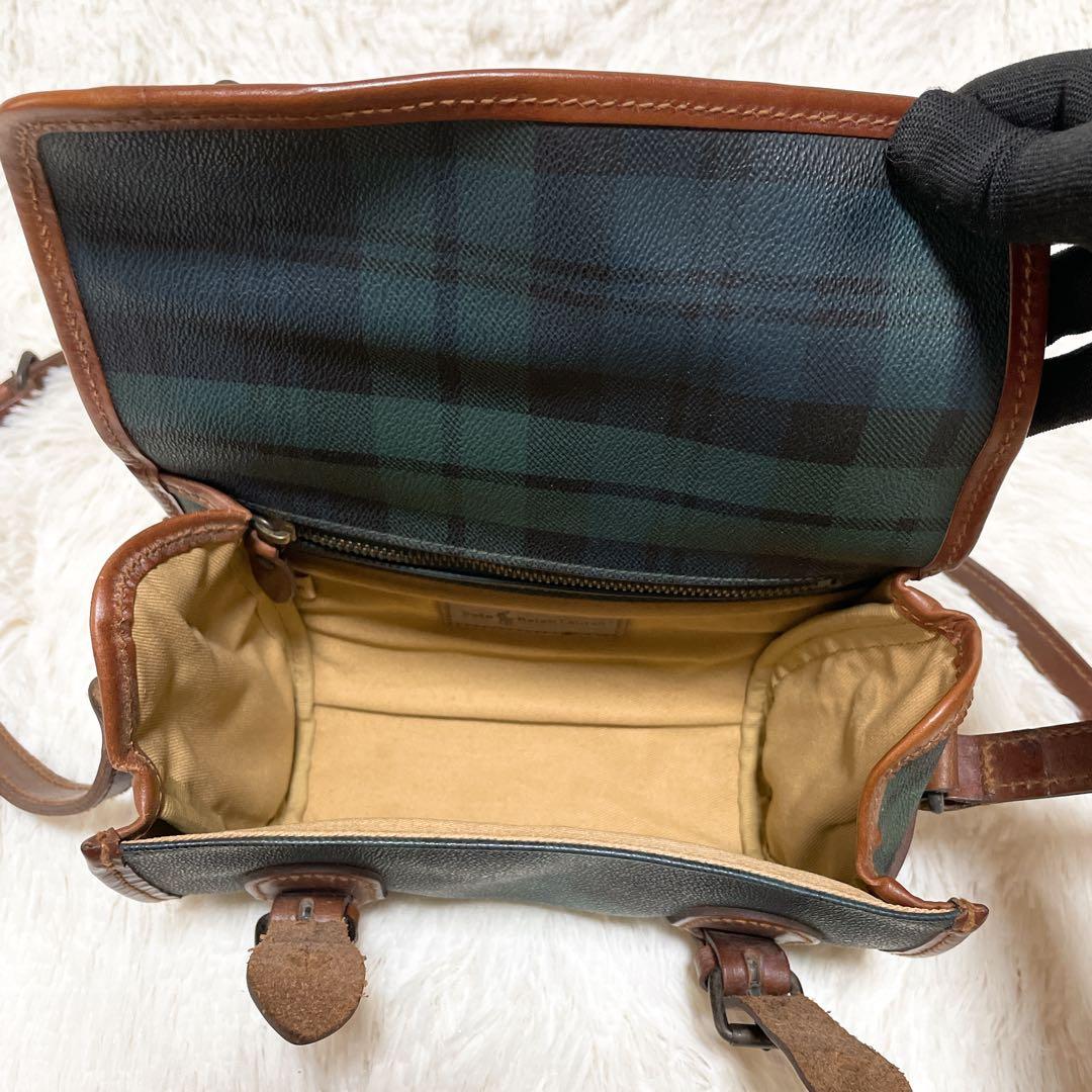 ポロラルフローレン ショルダーバッグ クロスボディ グリーン チェック B189