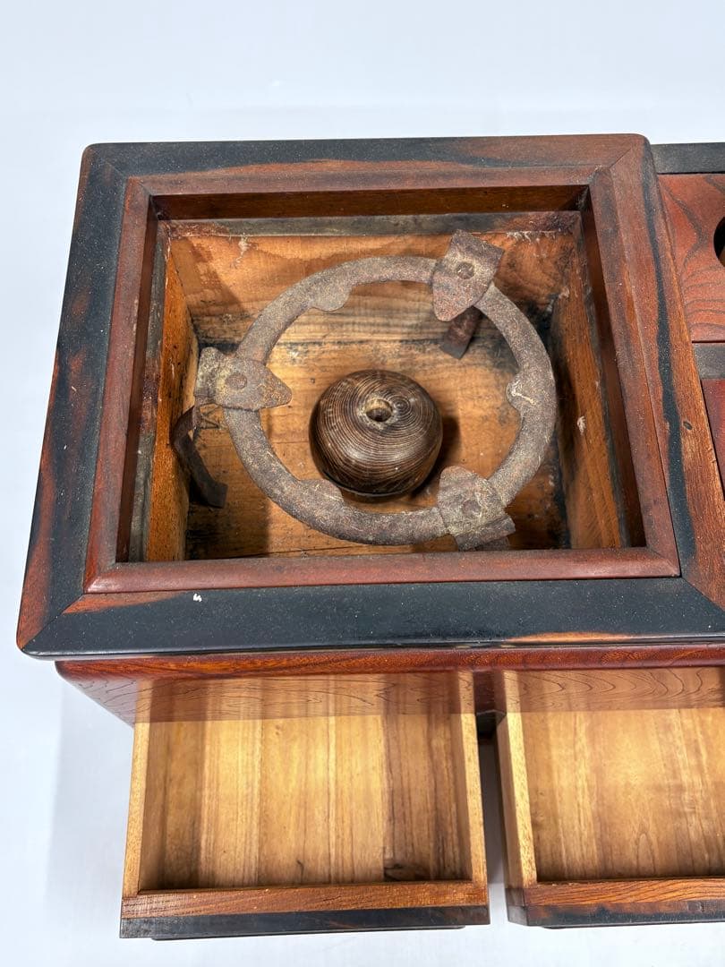 火鉢 火箸 引き出し付き 長火鉢 五徳 古民具 時代物アンティーク 昭和レトロ