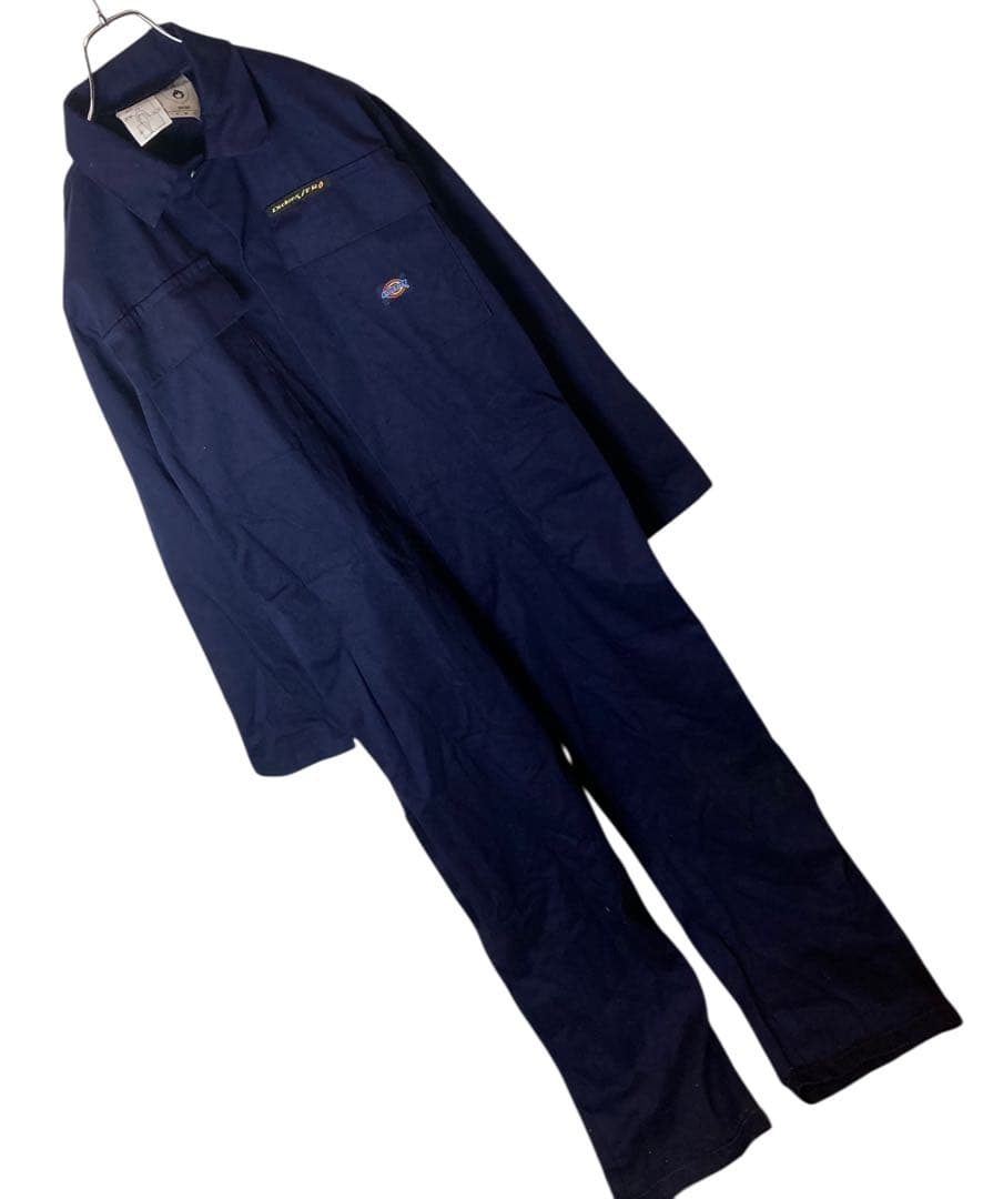 希少古着Dickiesディッキーズ ダークネイビーオールインワンツナギ ゆったり
