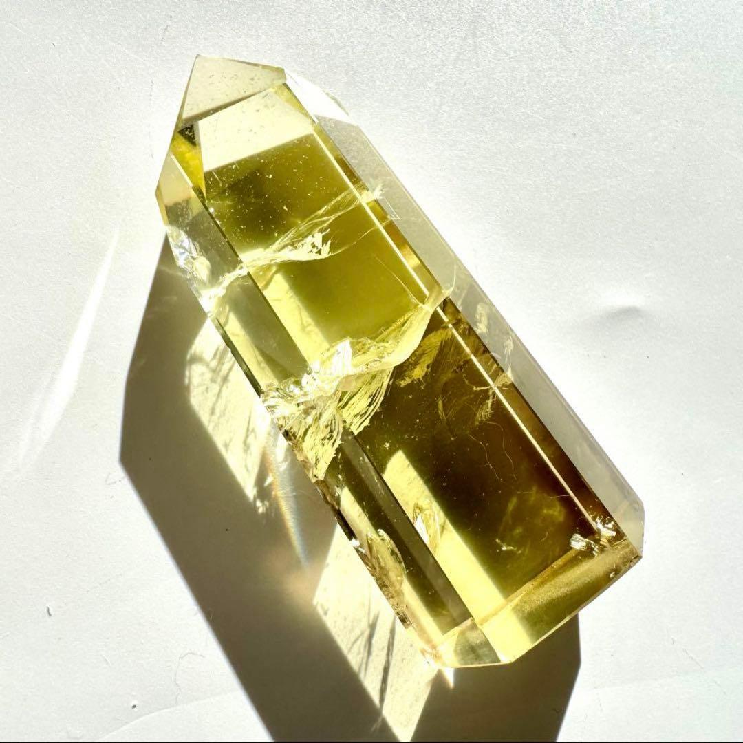 高品質 高透明 シトリン 黄水晶 六角柱