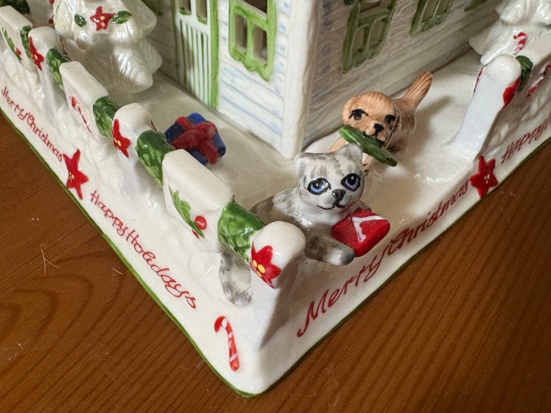ビレロイ&ボッホクリスマスキャンドルホルダーハウス猫犬