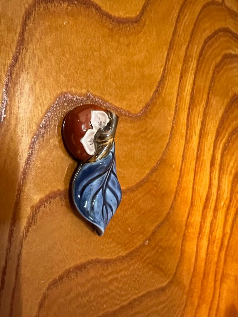 美品　十四代 酒井田柿右衛門 柿葉形 箸置き 5個 セット　共箱