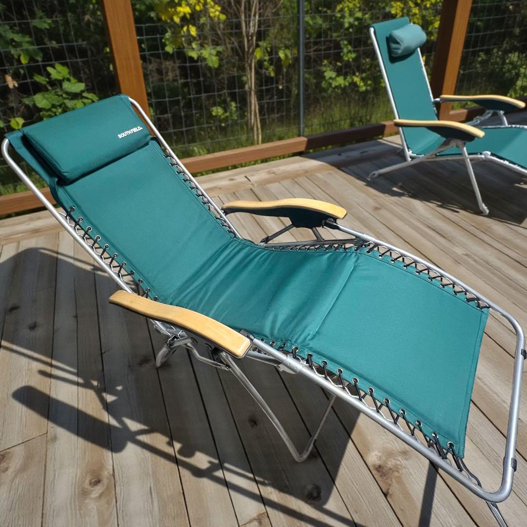 【良品】 アウトドアチェア　リクライニングチェア　キャンプSOUTH FIELD