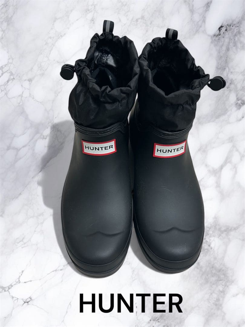 ✨美品✨HUNTER 防水 レイン ショートブーツ スノーブーツ ブラック