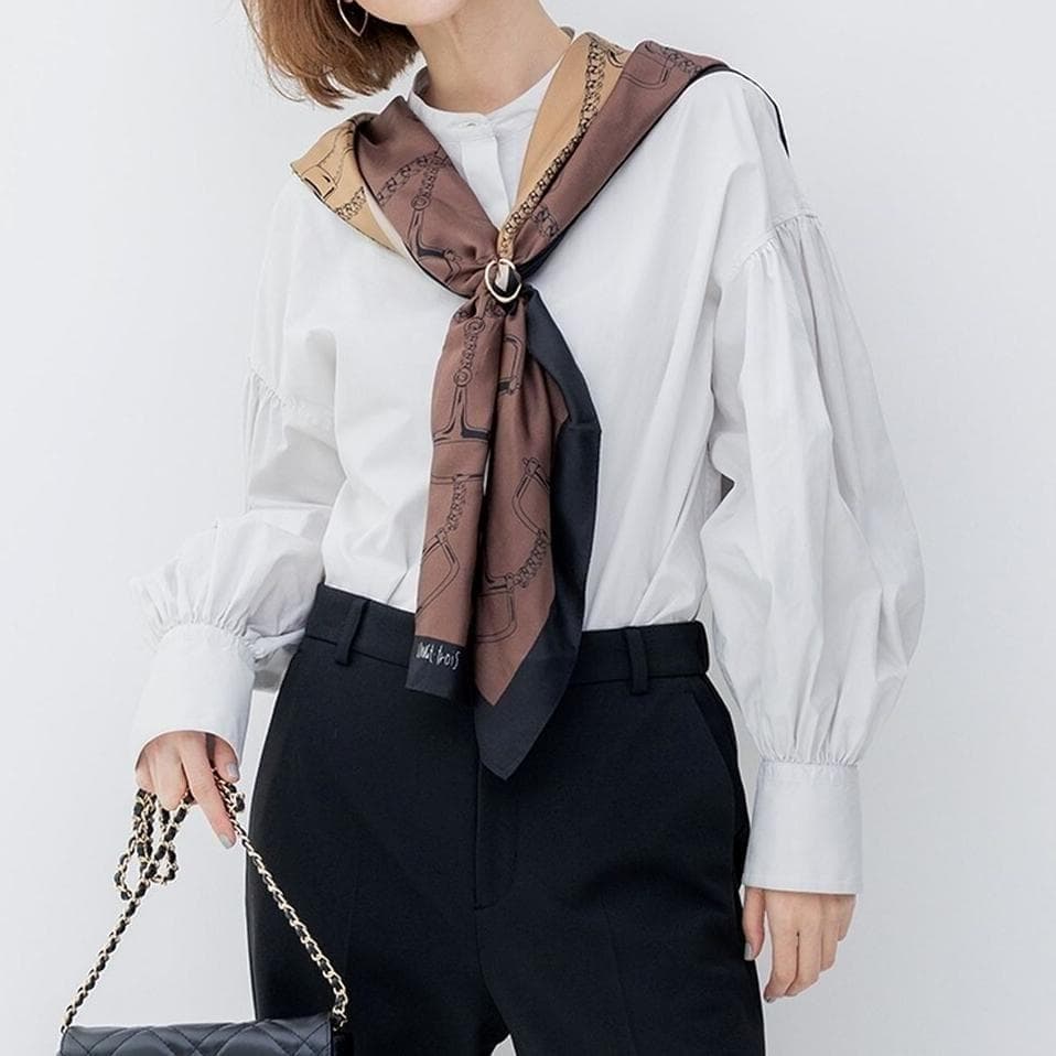 タグ付 23区 洗える CANCLINI ボリュームスリーブ シャツ 大きい