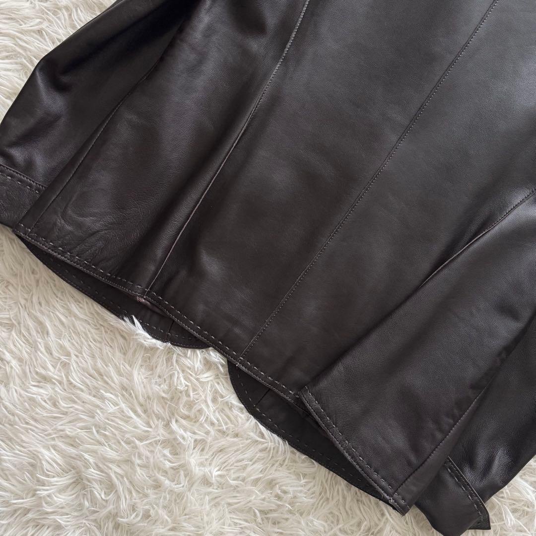 【バルマン】レザージャケット　羊革　ブラウン　茶色　15号